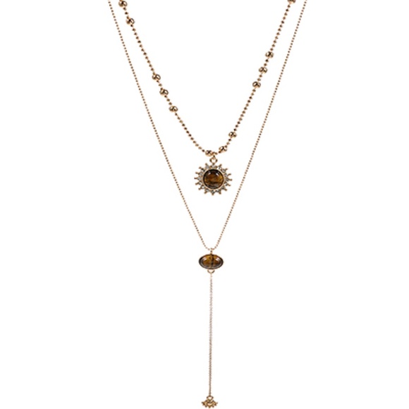 Layered Pave Oval Stone Y Choker - Picture 1 of 1